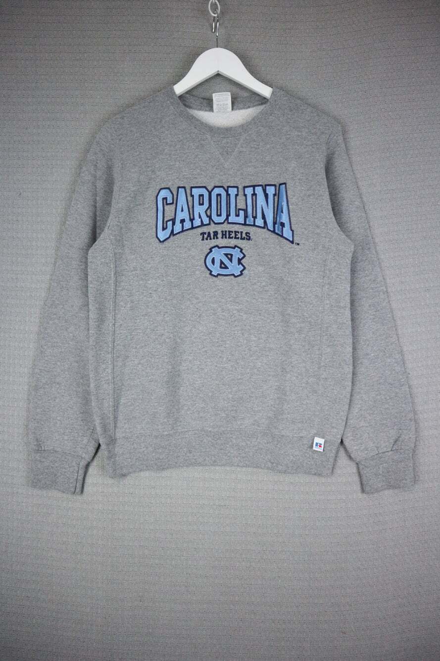 Russell Athletic UNC Tar Heels Grey Crewneck Sweatshirt Size Small Vintage NCAA